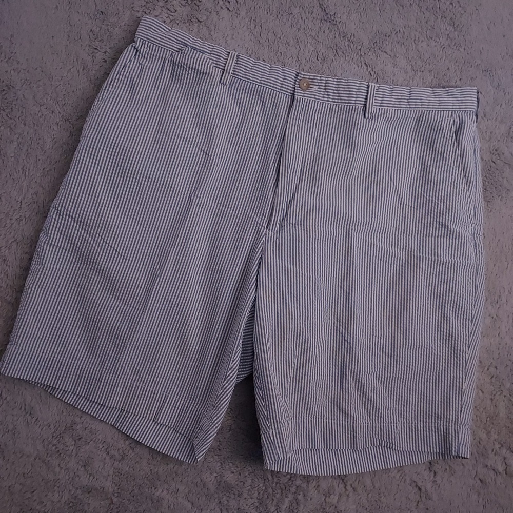 Polo Ralph Lauren Shorts Mens 38 (36) Seersucker Preppy Blue Striped Beach READ